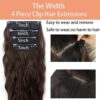 Long Wavy Chestnut Brown Clip-In Hair Extensions - 4PCS for Instant Volume and Length (20 inches)