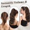 20'' Long Wavy Claw Clip Ponytail Extension - Synthetic Hair for Daily, Party, and Halloween