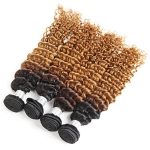 🌊 Radiant Ripples Collection: Brazilian Ombre Deep Wave Virgin Hair - 4 Bundles for Mesmerizing Wet and Wavy Styles! 🌈