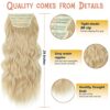 4PCS Blonde Hair Extensions Clip in Hair Extensions Blonde Long Wavy Synthetic Fiber Double Weft Hairpieces for Women Synthetic (24 Inch Gold Blonde)