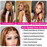 Radiant Waves: 18 Inch 4/27 Honey Blonde Ombre Highlight Lace Front Wig - Unleash Your Glamorous Glow
