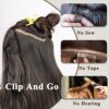 NAYOO 4PCS Clip in Hair Extensions - Chestnut Brown 20 Inch, Synthetic Fiber, Full Head of Long Wavy Curly Hairpieces
