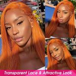 28-inch Ginger Orange HD Lace Front Human Hair Wig - Pre Plucked, Glueless, and Stylishly Versatile for Black Women