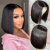 Atilck's 13x4 HD Frontal Bob Wig - 180% Density Short Bob Human Hair Wig for Black Women in Natural Color (10 Inch)
