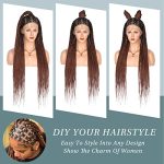 Fecihor Criss Cross Knotless Box Braided Wigs - 36" Cornrow Lace Front for Quick and Natural Million Braids Hairstyles