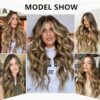 Glamorous Brunette Transformation: 20" Mixed Brown & Blonde Wavy Clip-in Hair Extensions for Women