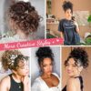 Hairstyle with a Light Smoky Brown Curly Hair Bun - Easy-to-Use Synthetic Ponytail Extension for Instant Elegance