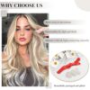 FREEMEIGE Layered Hair Extensions - 20 Inch Long Wavy Synthetic Hair in Light Blonde with White Blonde Highlights, 4PCS for Natural Volume and Stunning Styles