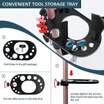Pink Wig Stand Tripod Upgraded - Adjustable Metal Mannequin Head Stand with Double Locking System for Cosmetology, Hairdressing, and Easy Assembly