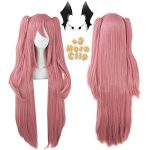 Anogol Pink Cosplay Wig 3PCS Set - Anime Hair Transformation with Headwear, Cap, and Wig for Comic Con, Halloween, and Daily Dress-Up