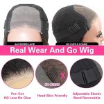 Wear and Go Water Wave Bob Wig - No Glue, 180% Density, Pre-Plucked HD Lace Closure, Natural Color (16 inch)