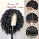 15-Inch HD Curly Lace Front Wig for Black Women - Natural Black Kinky Curly Afro Beauty with Effortless HD Melt