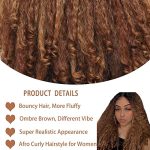 SOKU Afro Curly Lace Front Wig - Unleash Your Confidence with 20 Inch Ombre Brown Fluffy Bouncy Hair