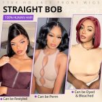 Glamour Glow: 12-Inch Short Bob Human Hair Lace Front Wig for Effortless Elegance in Parties and Daily Life