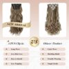 FESHFEN Brunette Mixed Ash Blonde Clip-in Hair Extensions - 4 PCS 20 Inch Full Head Synthetic Hairpieces for Instant Volume and Elegance