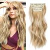 Long Wavy Blonde Mix Platinum Blonde Clip-in Hair