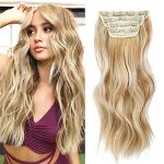 Long Wavy Blonde Mix Platinum Blonde Clip-in Hair