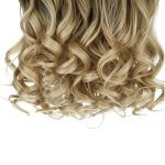 20" Ombre Curly Wave Clips-In Synthetic Hair Extensions in Light Brown to Dirty Blonde - 5 Clips, 4.5 Oz Per Piece