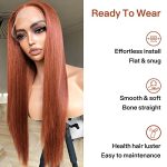 BrownBomb Ginger Synthetic Lace Front Wig - Pre-Plucked, Ready to Wear, and HD Glueless 13X5X1 for a Vivacious Look