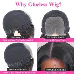 FQ Ready-to-Wear Kinky Straight HD Lace Wig for Effortless Style - 18 Inch
