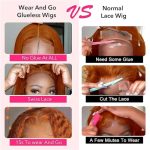 Ginger Elegance: 18 Inch Ginger Orange Curly Lace Front Wig - HD Lace, Pre Plucked, and Wear and Go Beauty for Women