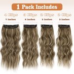 QGZ Clip-in Long Wavy Hair Extensions - 20 Inch Synthetic Marvel for Thicker, Fuller Hair