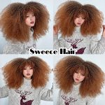Embrace Trendsetting Glamour with 17-Inch Ombre Brown Afro Wig - Perfect for All Occasions
