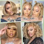 Radiant Charm: 10 Inch Honey Blonde Straight Bob Wig - A #27 Colored Marvel for Effortless Elegance