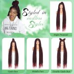 46" Twist Braided Lace Front Wig - Protective Hairstyle with Natural Hairline and Stunning Braided Design