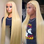 Dazzle in Radiant Blonde Glory with 180% Density 613 Lace Front Wig - 28 Inch Straight Beauty with HD Lace