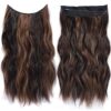 16 Inch Invisible Wire Hair Extensions - Adjustable, Secure, and Natural-Looking Honey Blonde Mixed Brown Highlight Hairpiece for Women