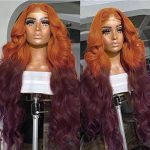 Ginger Purple Ombre Lace Front Wig Human Hair 13x4 Body Wave - Two Tones Glueless Wig for a Vibrant Style Statement
