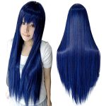 Hair Cap+32Inch/80cm Dark Blue Wig