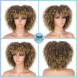 Hanne Fashion Afro Curly Wig - Short Kinky Curly Wig for Effortless Style, Ombre Blonde Glamour