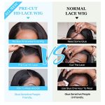 4GIRL4EVER Glueless Water Wave T Part Lace Front Wig - 22 Inch Human Hair, Pre Plucked, Ready to Wear, HD Lace Closure Wig