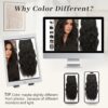 Clip-In Synthetic Hair Extensions - Long Wavy 4PCS Brunette Brown Fiber - 20 Inch Double Weft for Luxurious Thickness and Natural Volum