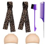 Leopard Print Elegance: 2PCS Elastic Bands for Wigs