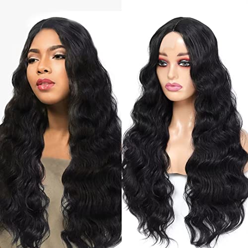 Synthetic Wigs For Black Women Long Black Lace