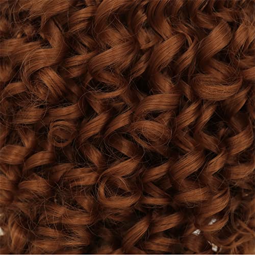 Playful Elegance with Dai Cloud Short Afro Kinky Curly Wigs - Soft Brown, Big Curly Wig with Bangs
