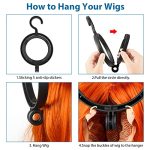 Wig Hanger Set - 3 Pack Hanging Wig Stands for Display, Storage, and Styling, Portable and Space-Saving Wig Holders to Keep Your Wigs in Perfect Shape