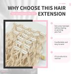 Clip In Hair Extensions,6PCS Hair Extensions Long Mermaid Waves Wavy Synthetic Clip On Hairpiece For Women 24 Inch (Cool Blonde)