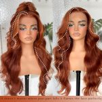 3x6 HD Glueless Lace Frontal Wigs Pre-Plucked - Effortless Style with 200 Density Ginger Similar Human Hair Synthetic