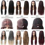 Full Soft Lace Front Box Braided Cornrow Wig - Synthetic Hand Braided Ombre Dark Brown Wig for Women