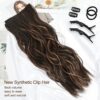 6PCS Wavy Long Hair Highlights Extensions - 20 Inch Auburn Chestnut Clip-Ins for a Charming and Elegant Look