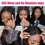 Uveous 26 Inch Body Wave HD Lace Closure Wig: Wear and Go Glueless Wig with 5x5 Closure - Pre Plucked, Pre Cut, and Beginner-Friendly Human Hair Wig