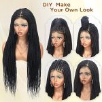 Alebery 36" Full Lace Knotless Box Braided Wigs - Quick Install and Realistic Look