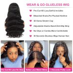 Uveous 26 Inch Body Wave HD Lace Closure Wig: Wear and Go Glueless Wig with 5x5 Closure - Pre Plucked, Pre Cut, and Beginner-Friendly Human Hair Wig