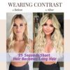 Sué Exquisite 4PCS Clip-in Hair Extensions - Transform Your Look with 20-inch Platinum Blonde & Golden Brown Glam Waves