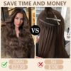 Chocolate Brown 20-Inch Double Weft Clip-In Hair Extensions - 4PCS Thick Hairpieces