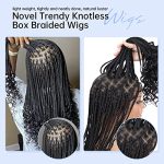 24" Lace Front Square Knotless Box Braided Wigs - Easy to Install, Stylish Curly Ends, and Money-Saving